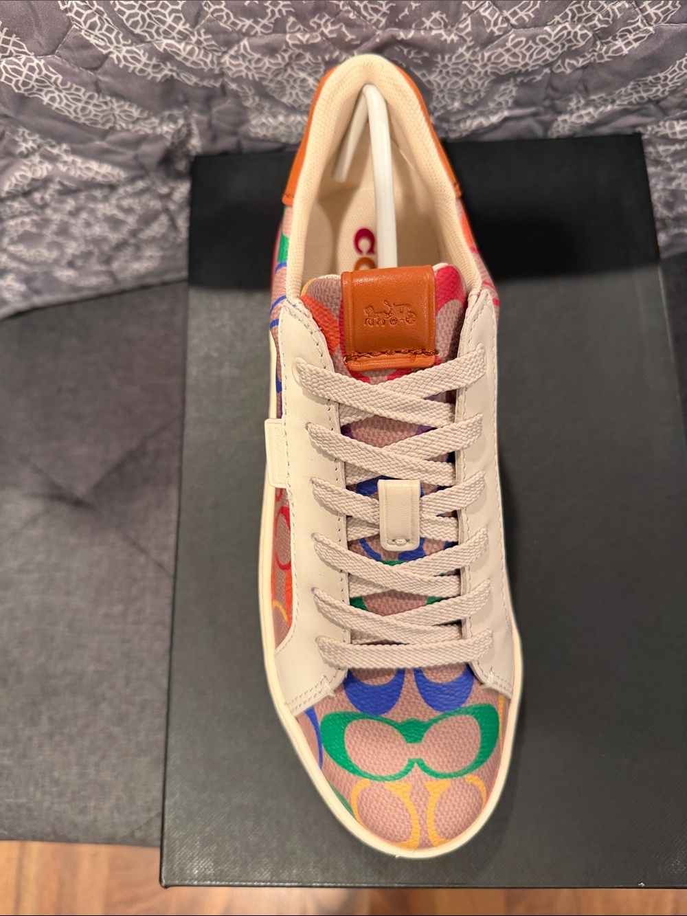 Coach Lowline Multicolor Canvas Sneaker - Cream - Picture 3 of 5